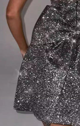 Women's Sleeveless Tube Top Skirt with High Waist A-Line Design