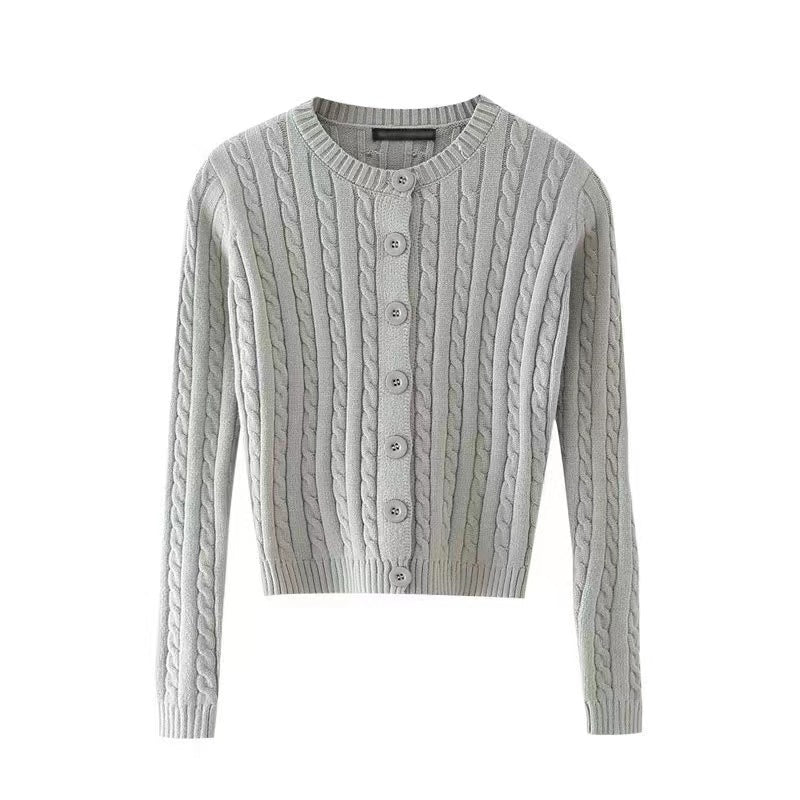 Retro Knitted Cardigan Sweater Single-breasted Casual Coat