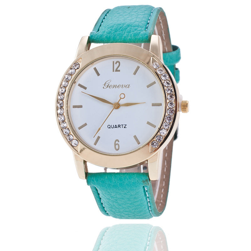 Geneva Diamond Quartz Watch for Women - Elegant Timepiece