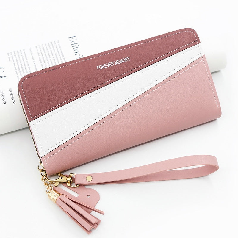 Color Matching Coin Purse - Stylish Long Handbag and Card Holder for Everyday Use
