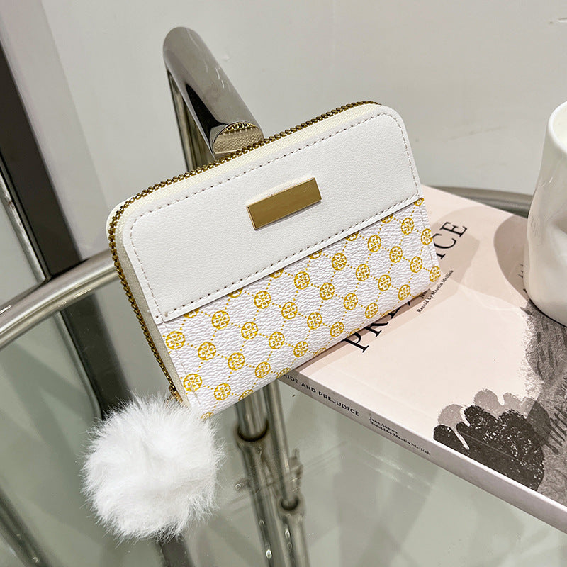 Women's Color Contrast Wallet - Short Printing Bag Wallet