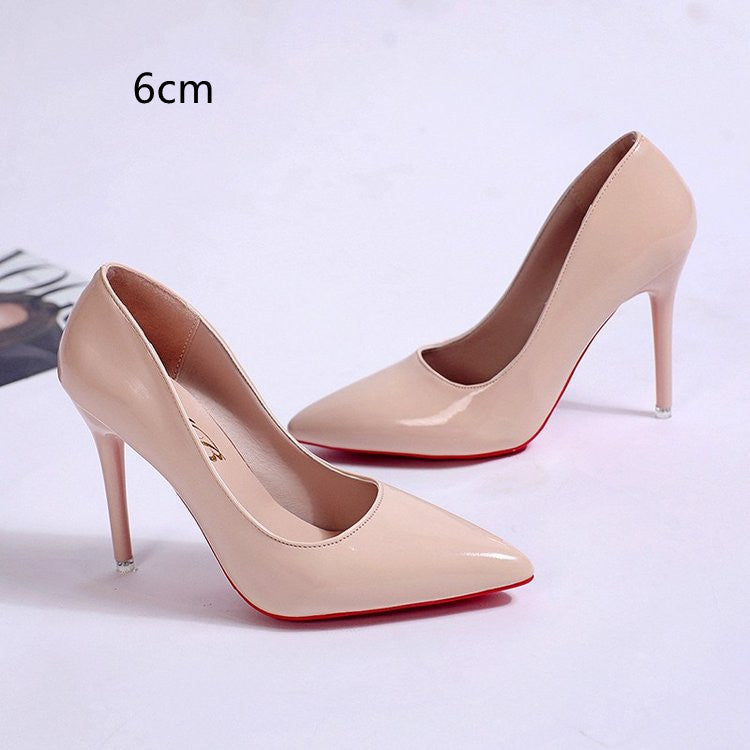 Women's Stiletto High Heels Red Bottom, Sexy Pointed Toe Super High Heel Solid Colour