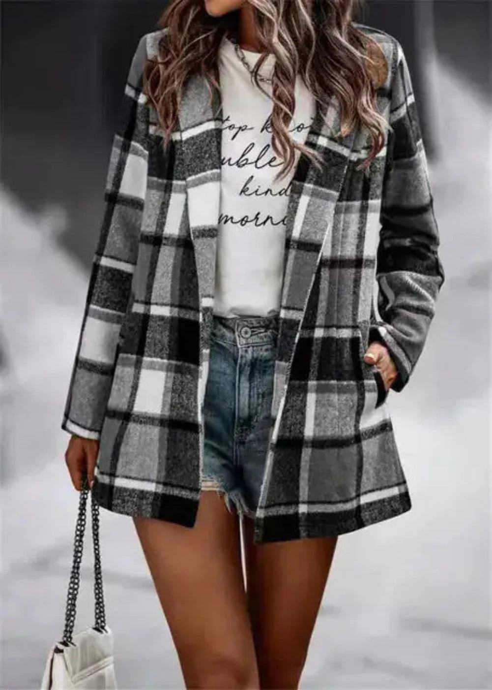 Checkered Coat for Women - Stylish and Trendy Outerwear