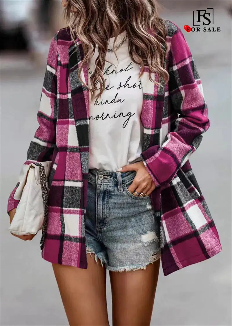 Checkered Coat for Women - Stylish and Trendy Outerwear