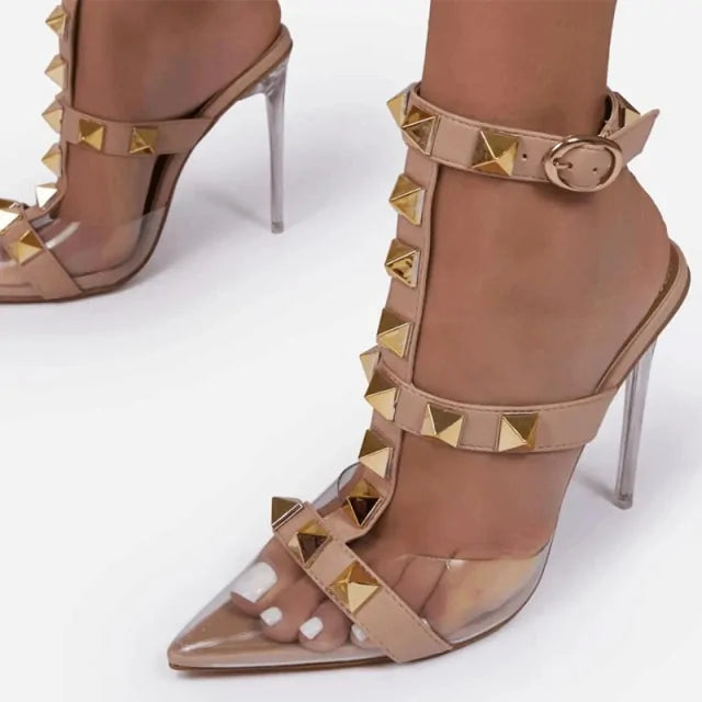 Women's High Heels Rivet - Stylish and Elegant Footwear