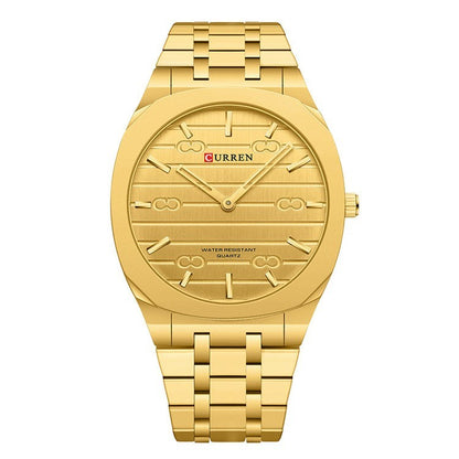 Ultra-thin Steel Watch with Simple Calendar and Large Dial