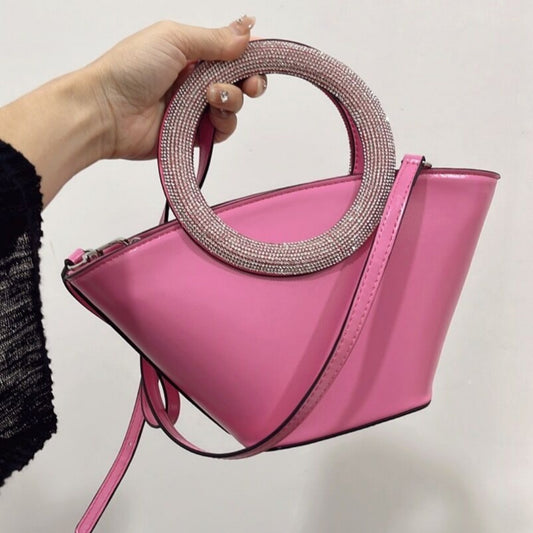 Portable Diamond Handle Basket - Round Handle Design for Easy Carrying