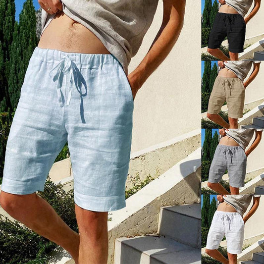Men's Loose Cotton And Linen Casual Shorts