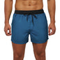 Men's Beach Boardshorts Quick-Drying Waterproof Lining Solid Color 3-Point Pants with Back Pocket Zipper