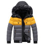 Hooded Jacket Men's Thick Warm Hooded Jacket for Ultimate Comfort