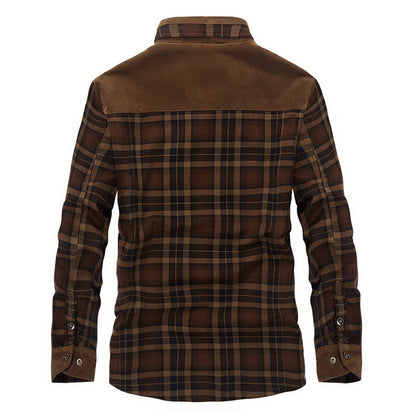 Winter Jacket Men's Thicken Fleece Jacket Warm Plaid Coats Pure Cotton Military Clothes