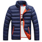Fall Winter Men's Padded Down Jacket for Warmth with Stand-Collar