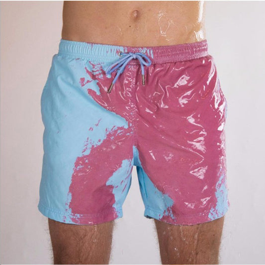 Discoloration Beach Shorts - Change Color When Exposed to Water