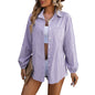 Loose Commute Leisure Striped Long Sleeve Shirt
