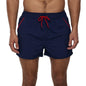 Men's Beach Boardshorts Quick-Drying Waterproof Lining Solid Color 3-Point Pants with Back Pocket Zipper