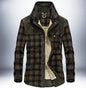 Winter Jacket Men's Thicken Fleece Jacket Warm Plaid Coats Pure Cotton Military Clothes