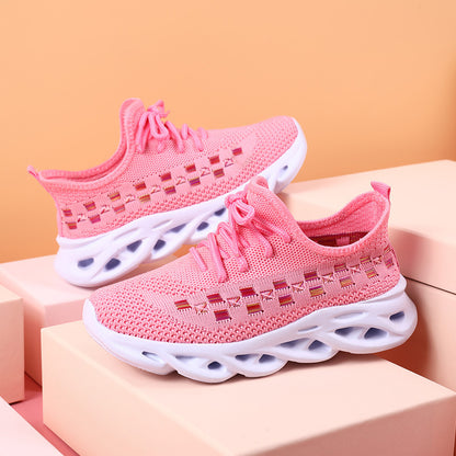 Girls' Mesh Sports Shoes for Active Kids