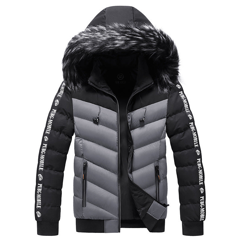 Hooded Jacket Men's Thick Warm Hooded Jacket for Ultimate Comfort