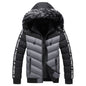 Hooded Jacket Men's Thick Warm Hooded Jacket for Ultimate Comfort