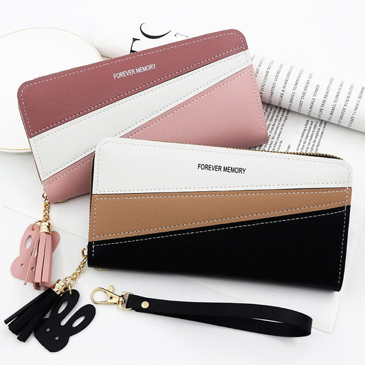 Color Matching Coin Purse - Stylish Long Handbag and Card Holder for Everyday Use