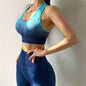 Two Piece Seamless Yoga Bodysuit for Women - Gym Polyester Outfit