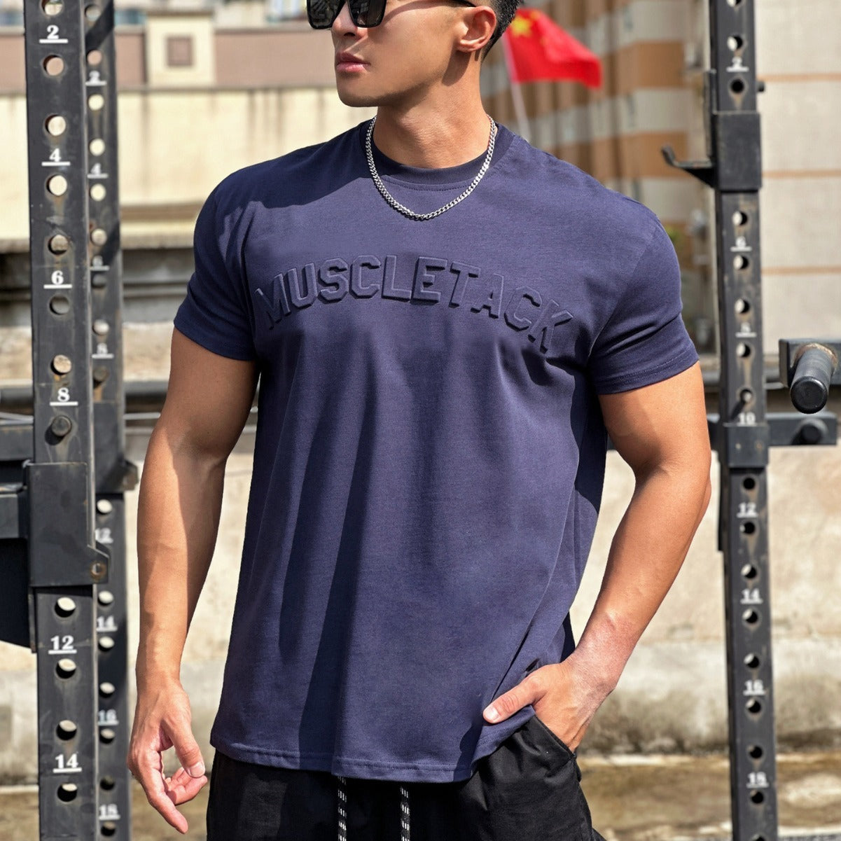 Men's Sports Loose Cotton Workout Short Sleeve T-shirt