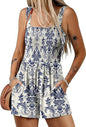Flower Print Jumpsuit Summer Fashion Sleeveless Beach Bodysuit