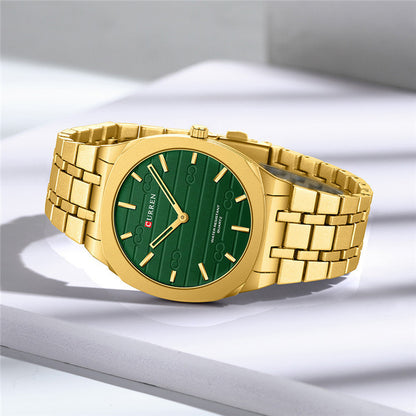 Ultra-thin Steel Watch with Simple Calendar and Large Dial