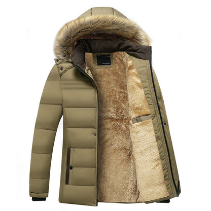 Men's Velvet Cotton-padded Jacket Plus Thick Cotton Padding for Autumn and Winter