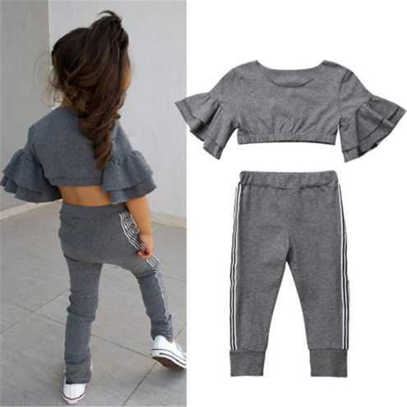 Autumn Kids Baby Girls t shirt Pants Outfits girl Clothes 2P