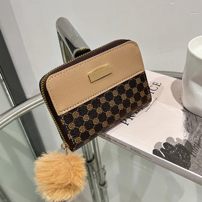 Women's Color Contrast Wallet - Short Printing Bag Wallet