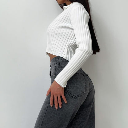 Leopard Print Narrow Jeans for Women - Stylish Trendy Fashion