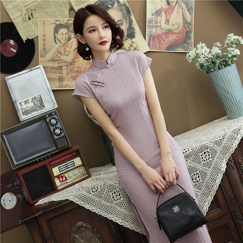 Long cheongsam Chinese fashion dress