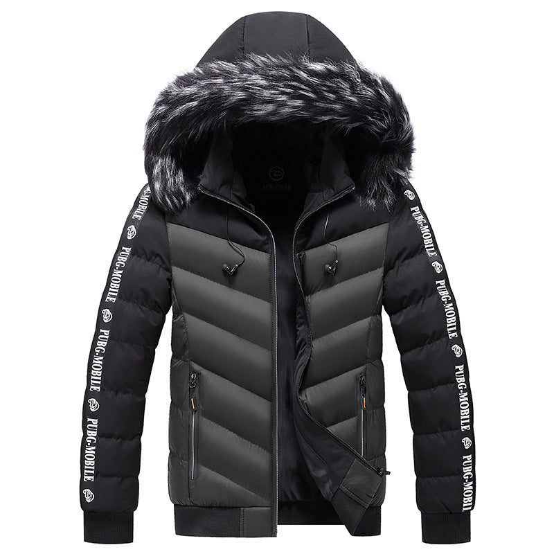 Hooded Jacket Men's Thick Warm Hooded Jacket for Ultimate Comfort