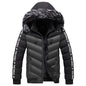 Hooded Jacket Men's Thick Warm Hooded Jacket for Ultimate Comfort