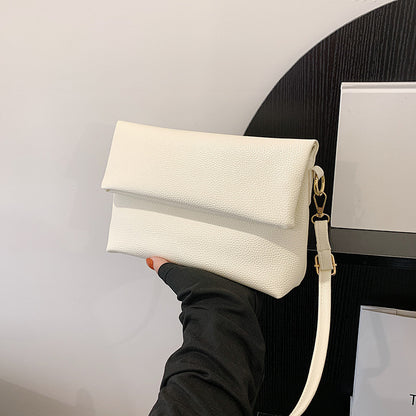 Solid Color French Stick Crossbody Bag for Underarm and Shoulder Use