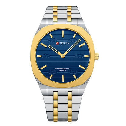 Ultra-thin Steel Watch with Simple Calendar and Large Dial
