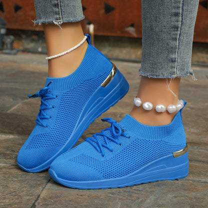Round Head Platform Shoes - Leisure Front Lace-up Design