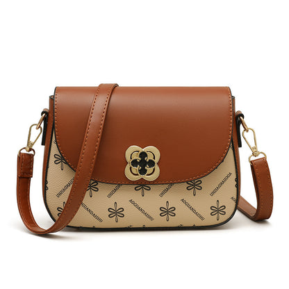 Women's Contrast Colour Bag - Small Printed Design