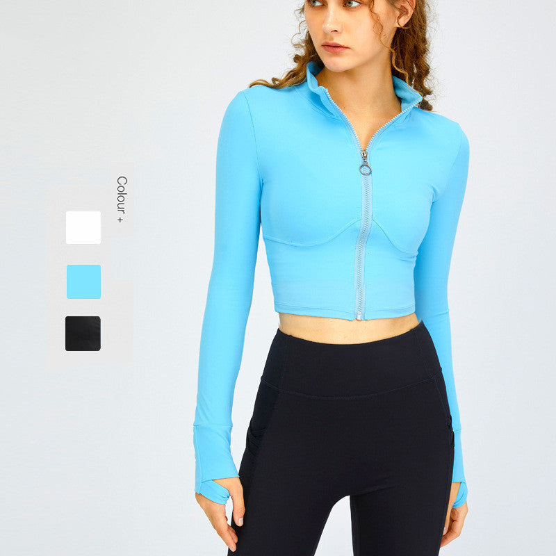 High Neck Zipper Sports Gym Jacket