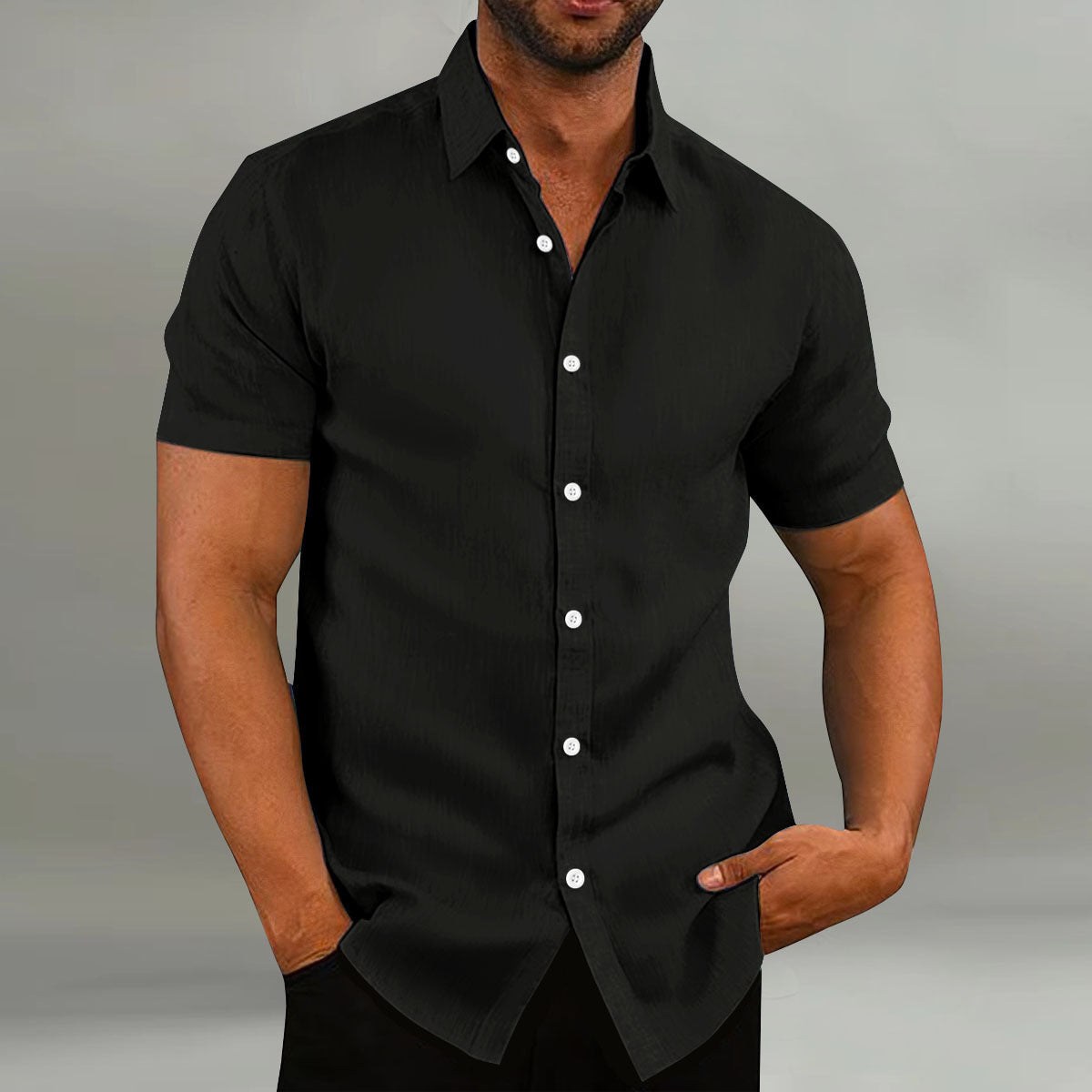 Men's Vintage Cotton Linen Casual Loose Short Sleeves Shirt