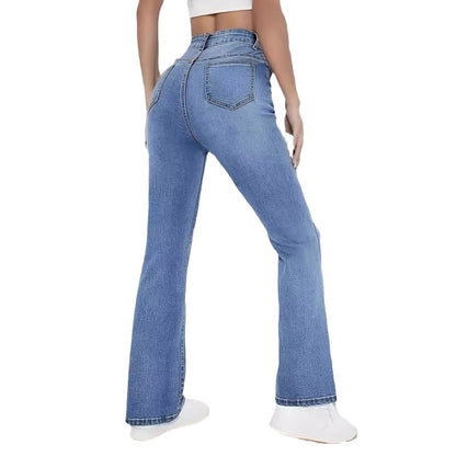Women's High Waist Slim Fit Jeans - Stretch Straight Design