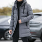 Men's Winter Hooded Jacket Long Warm Windproof Coat Outdoor Fashion