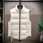 Men's Winter Down Vest - Fashion Stand-Collar Sleeveless Jacket, Solid Thickened Outerwear