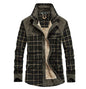 Winter Jacket Men's Thicken Fleece Jacket Warm Plaid Coats Pure Cotton Military Clothes
