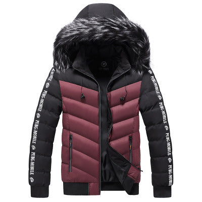 Hooded Jacket Men's Thick Warm Hooded Jacket for Ultimate Comfort