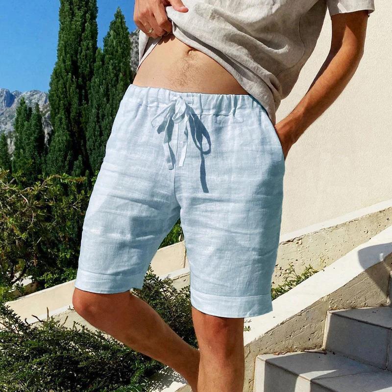 Men's Loose Cotton And Linen Casual Shorts