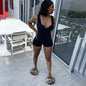 Summer Ribbed Knitted Playsuit for Women