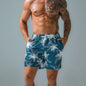 Men's Quick-Drying Swimming Trunks with Printed Design for Beach Shorts
