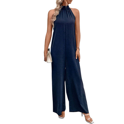 Fashion Halter Jumpsuit Halter Straight Onesie
